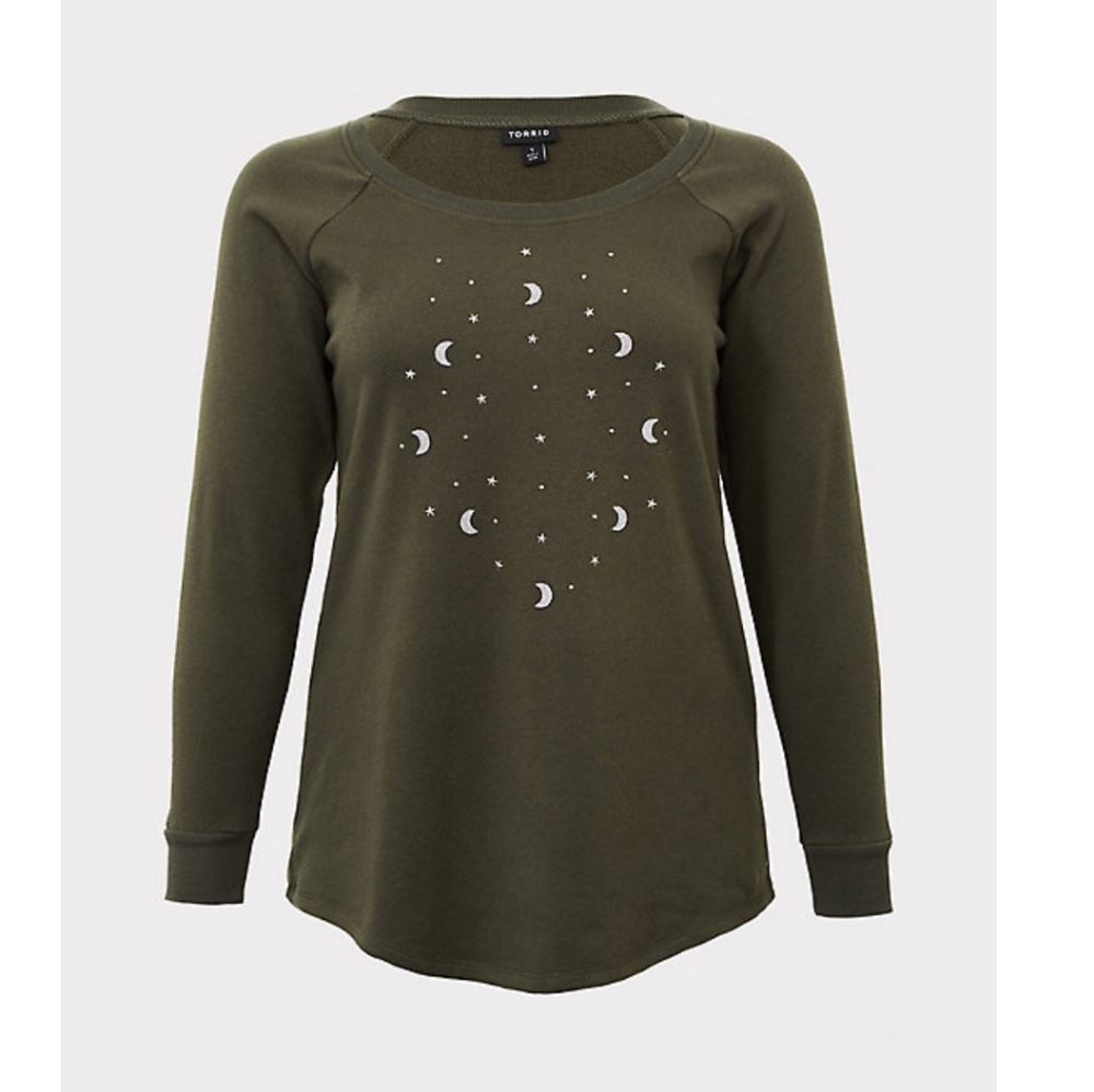 Olive Embellished Sweatshirt